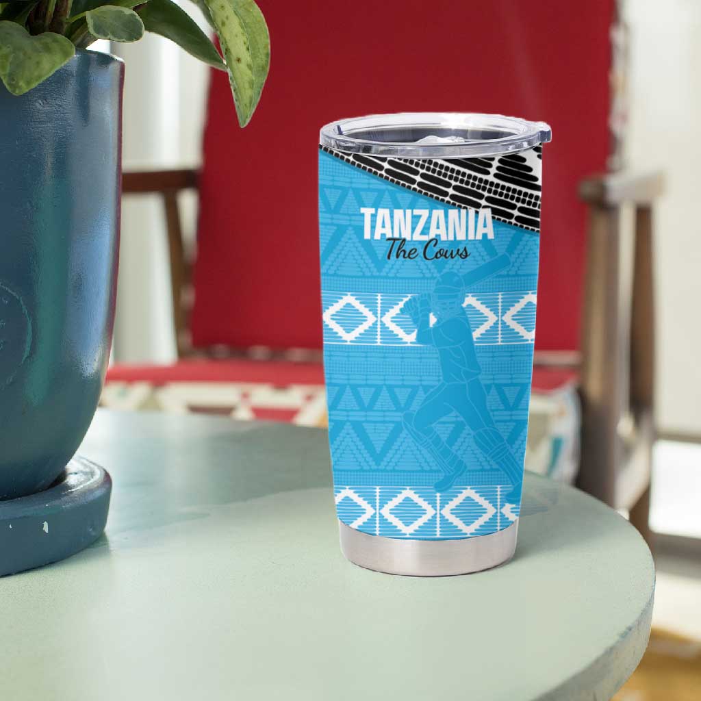 Afro Cricket Tanzania Custom Tumbler Cup Go Cows Sporty African Pattern LT14