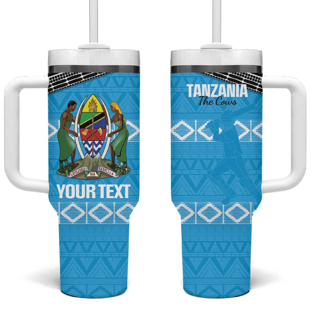 Afro Cricket Tanzania Custom Tumbler With Handle Go Cows Sporty African Pattern LT14