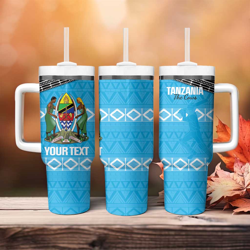 Afro Cricket Tanzania Custom Tumbler With Handle Go Cows Sporty African Pattern LT14