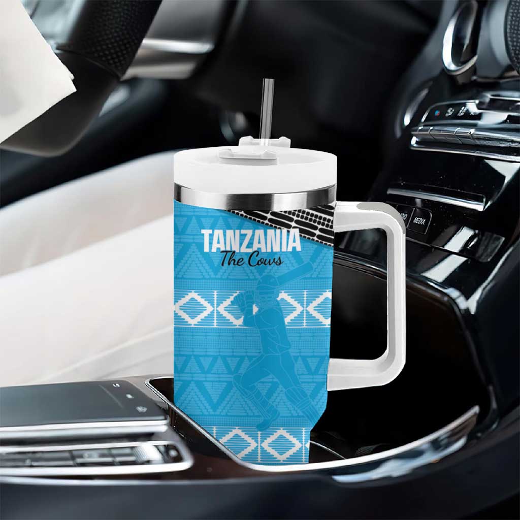 Afro Cricket Tanzania Custom Tumbler With Handle Go Cows Sporty African Pattern LT14