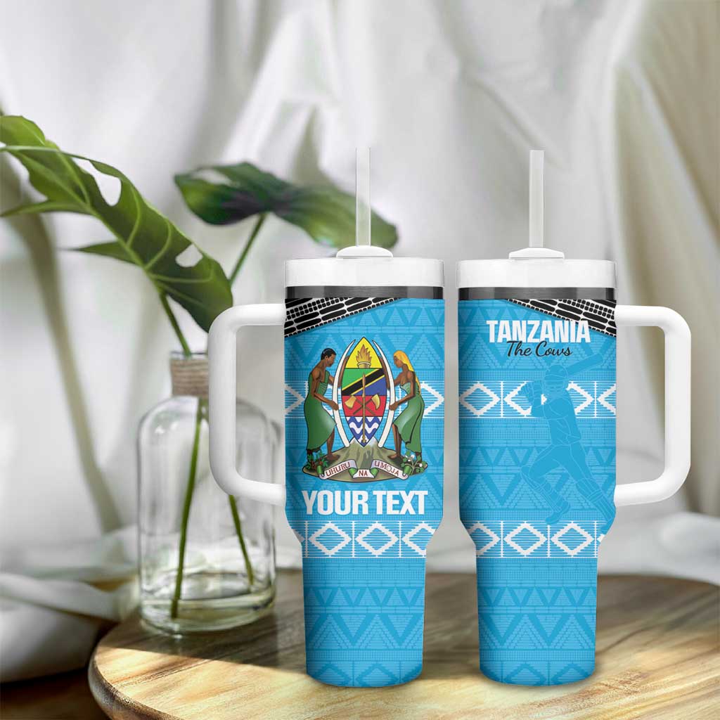 Afro Cricket Tanzania Custom Tumbler With Handle Go Cows Sporty African Pattern LT14