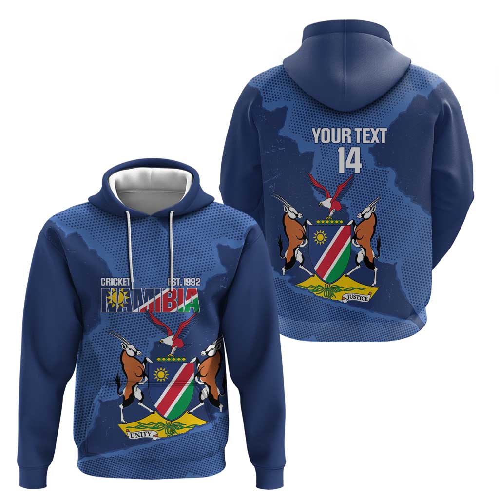 Custom Namibia Cricket Hoodie Go Eagles Est 1992 LT14