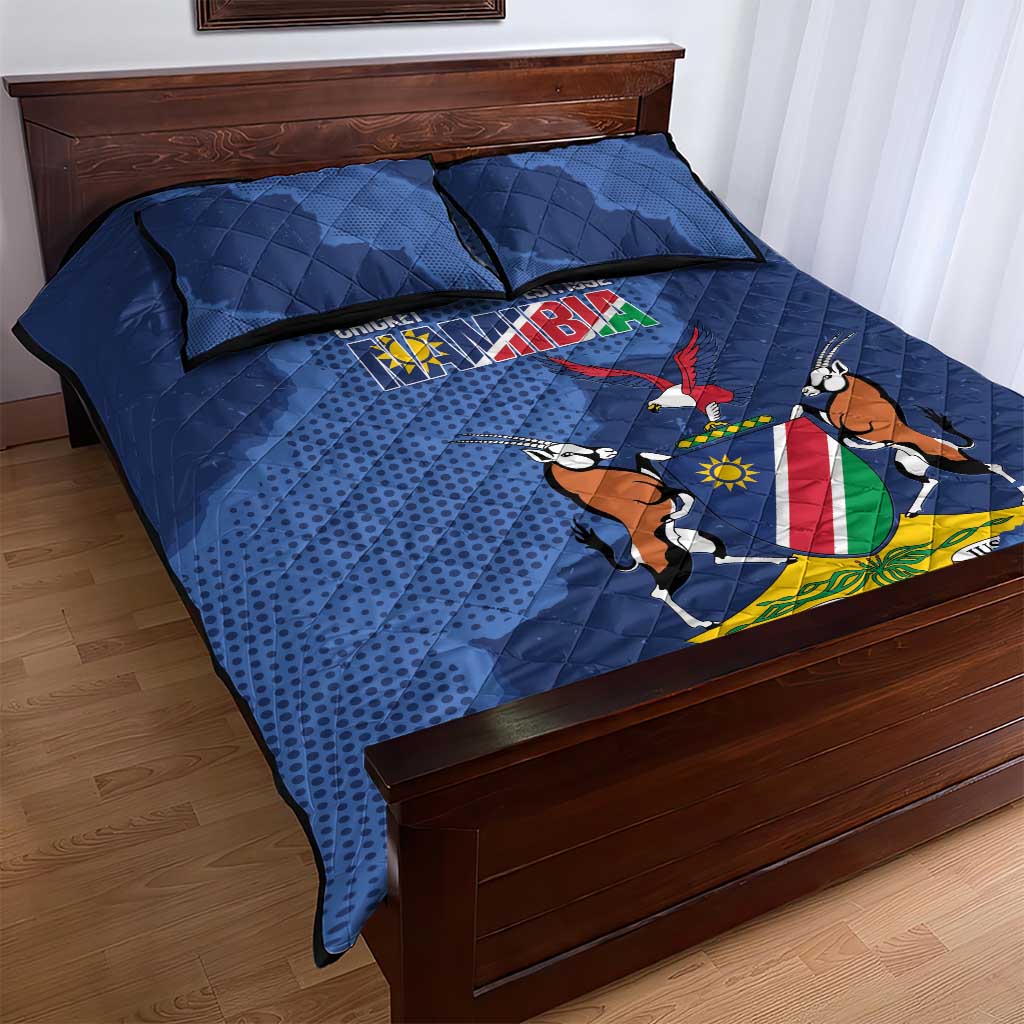 Afro Cricket Namibia Custom Quilt Bed Set Go Eagles Est 1992 LT14