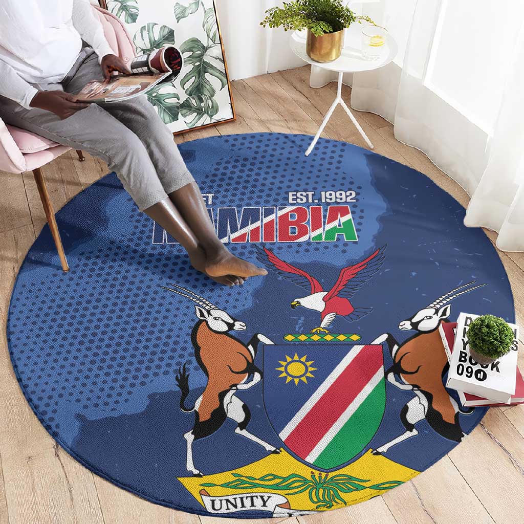 Afro Cricket Namibia Custom Round Carpet Go Eagles Est 1992 LT14