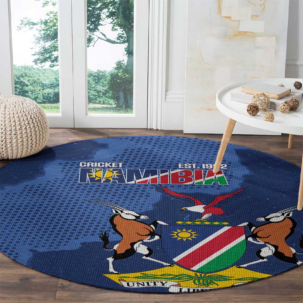 Afro Cricket Namibia Custom Round Carpet Go Eagles Est 1992 LT14