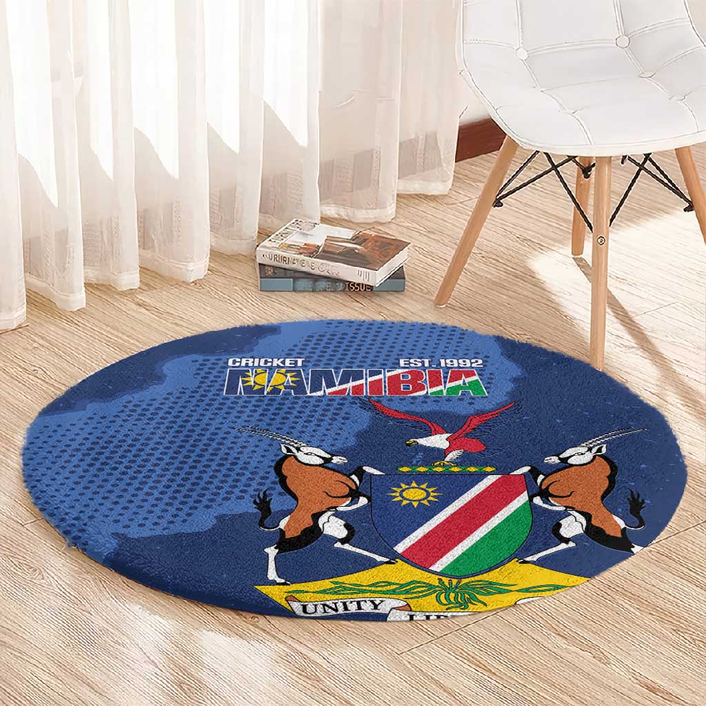 Afro Cricket Namibia Custom Round Carpet Go Eagles Est 1992 LT14
