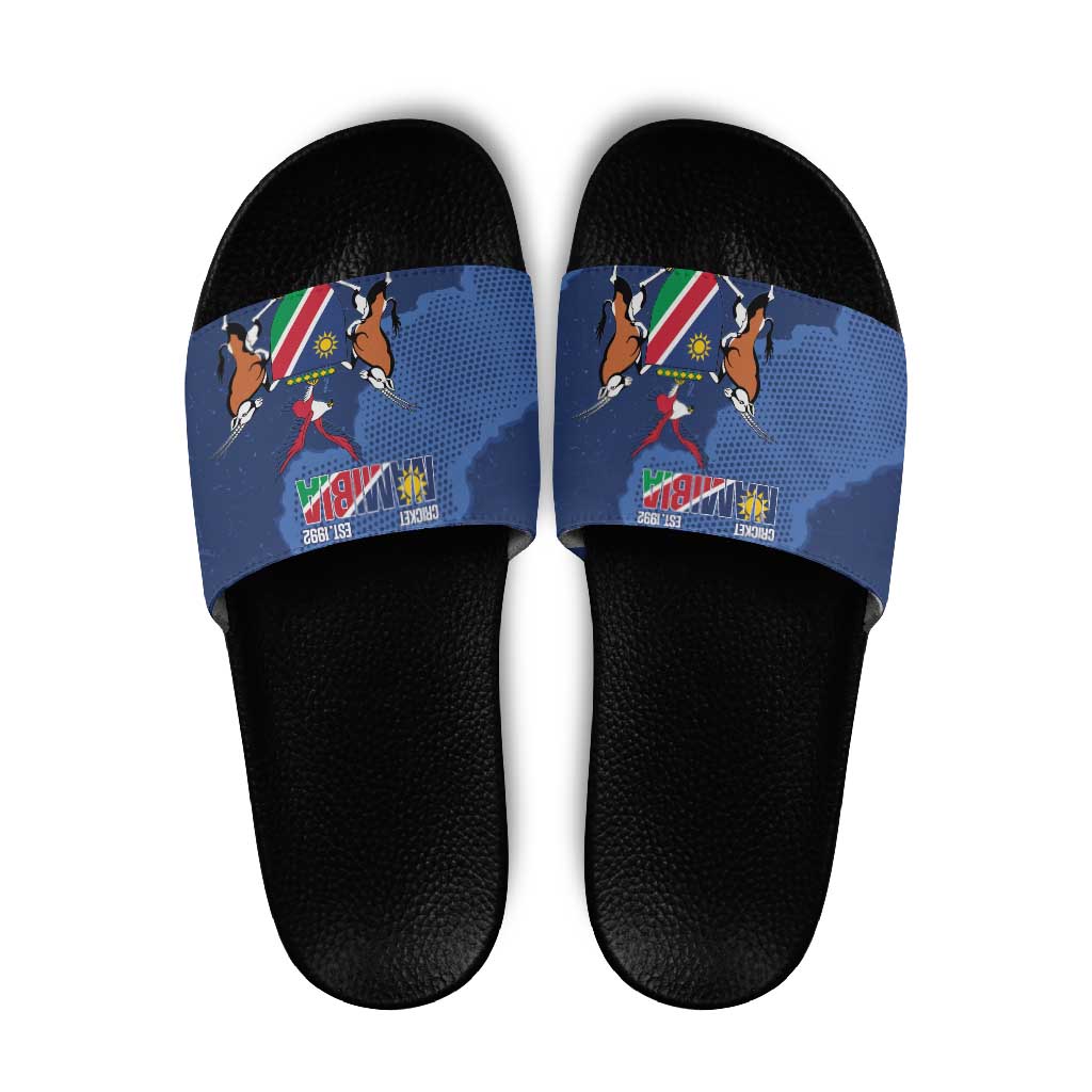 Custom Namibia Cricket Slide Sandals Go Eagles Est 1992 LT14