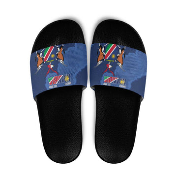 Custom Namibia Cricket Slide Sandals Go Eagles Est 1992 LT14