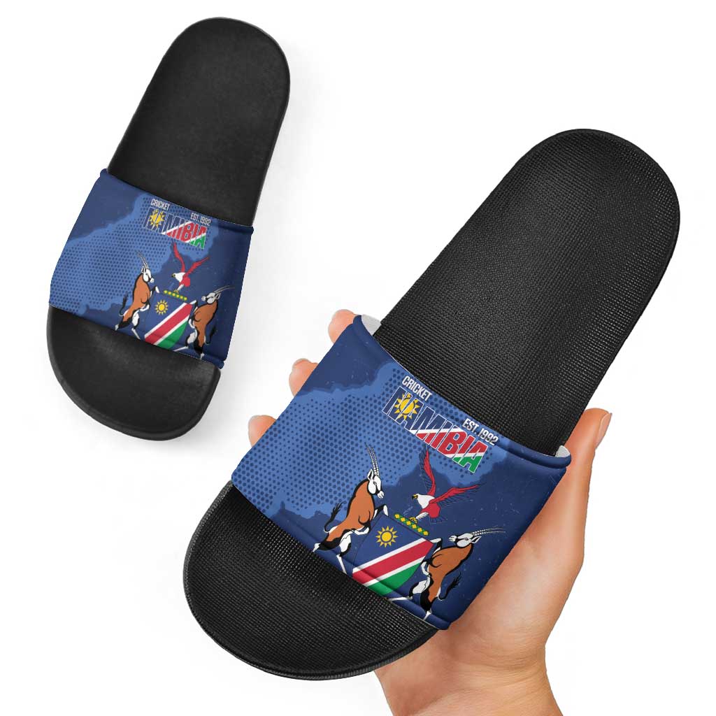 Custom Namibia Cricket Slide Sandals Go Eagles Est 1992 LT14