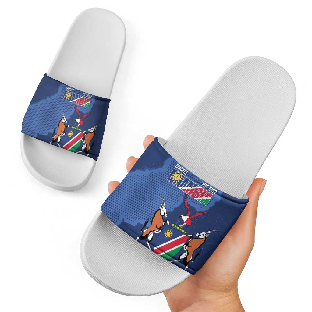 Custom Namibia Cricket Slide Sandals Go Eagles Est 1992 LT14