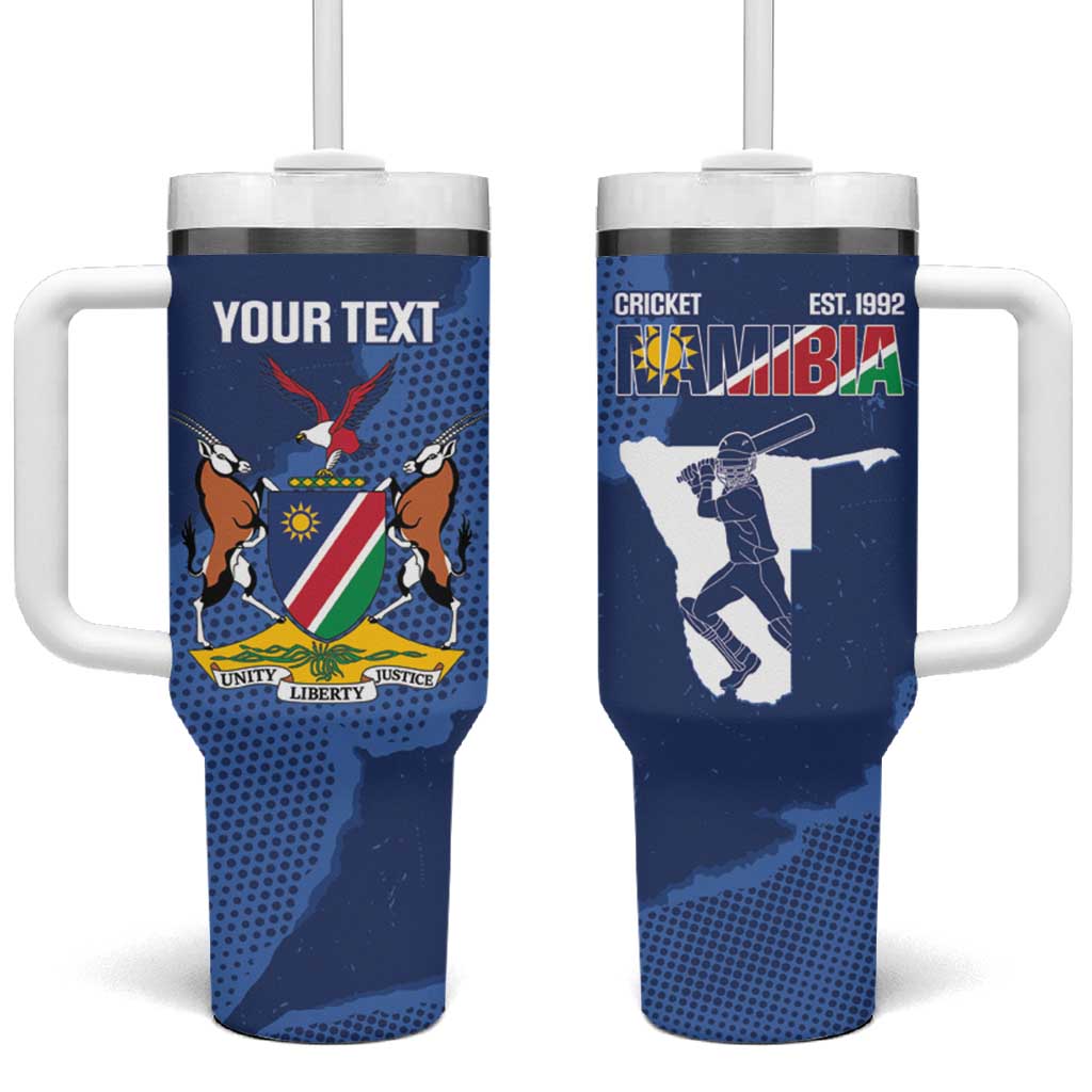 Afro Cricket Namibia Custom Tumbler With Handle Go Eagles Est 1992 LT14