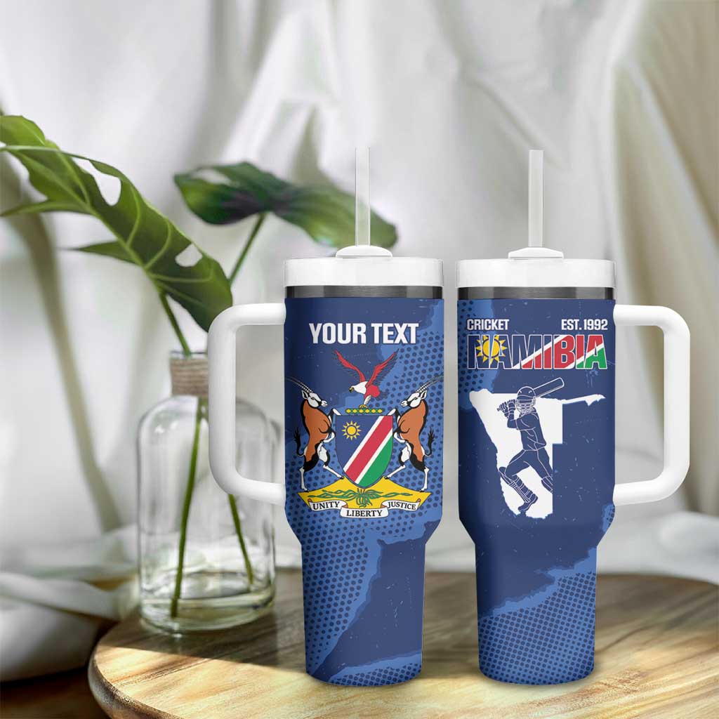 Afro Cricket Namibia Custom Tumbler With Handle Go Eagles Est 1992 LT14