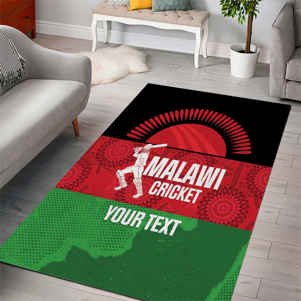 Afro Cricket Malawi Custom Area Rug Go Champions Flag Style LT14
