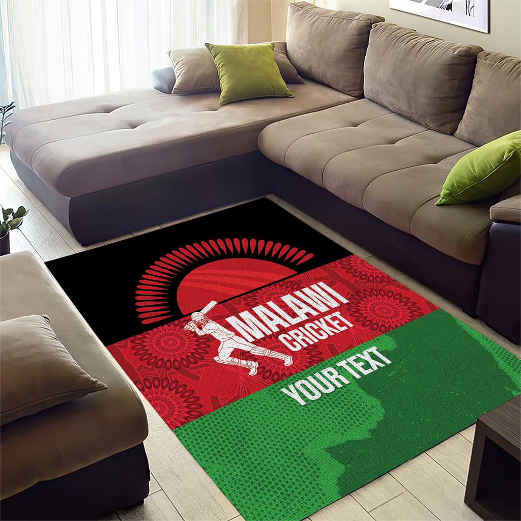 Afro Cricket Malawi Custom Area Rug Go Champions Flag Style LT14