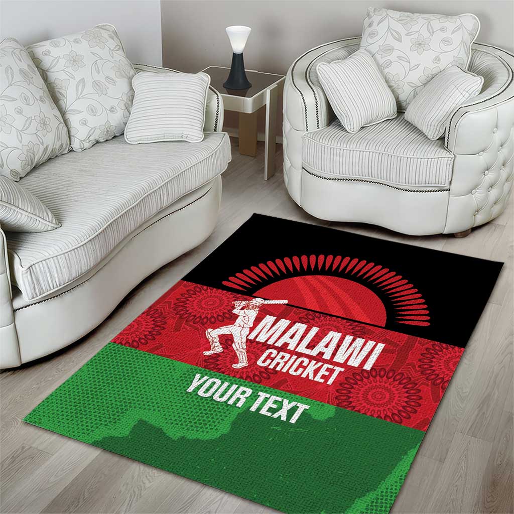 Afro Cricket Malawi Custom Area Rug Go Champions Flag Style LT14