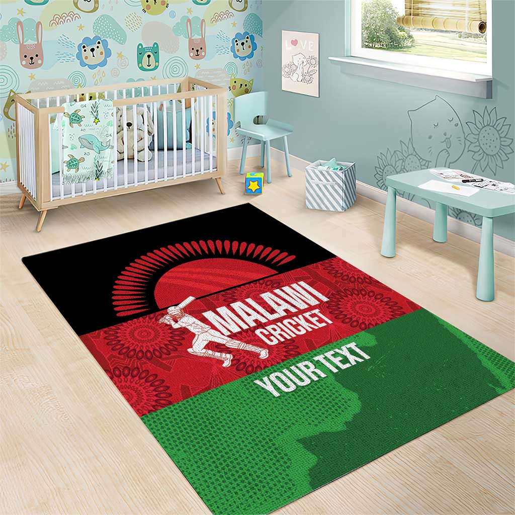 Afro Cricket Malawi Custom Area Rug Go Champions Flag Style LT14