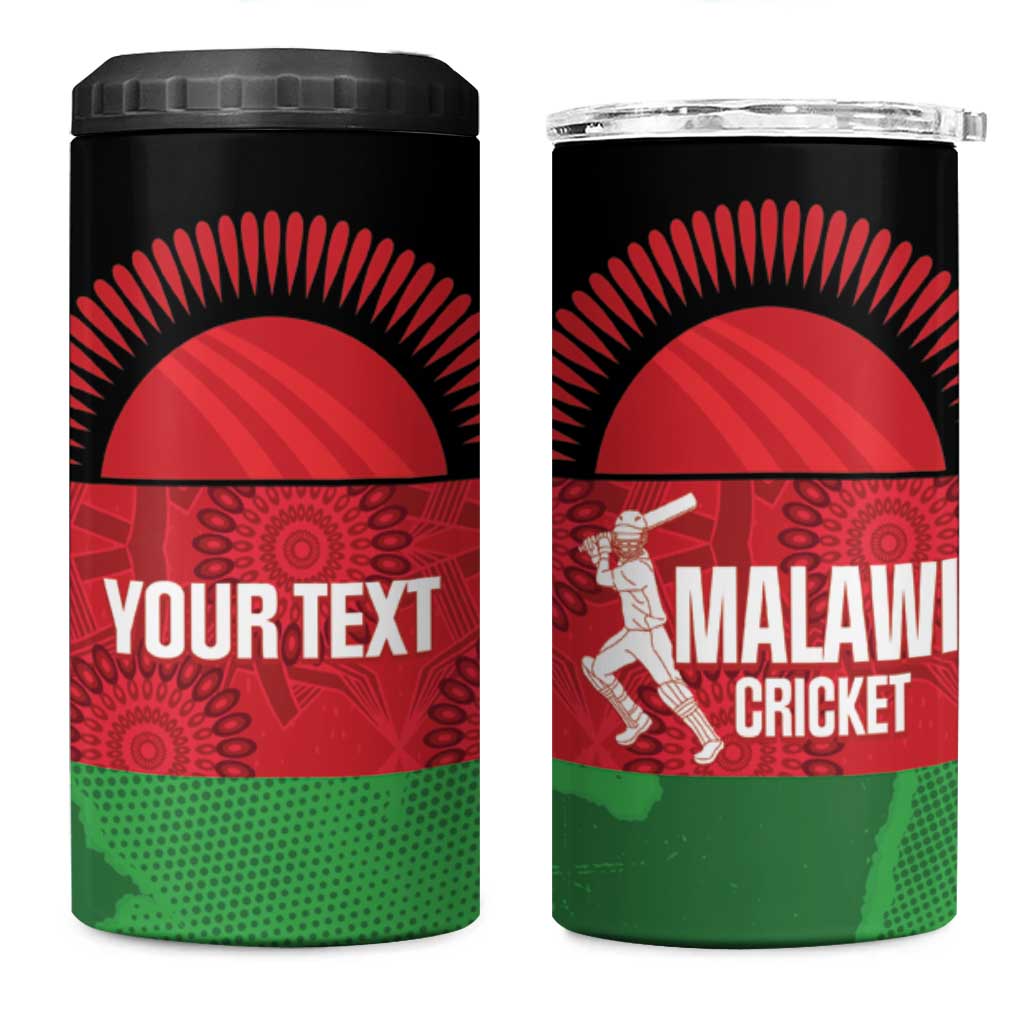 Afro Cricket Malawi Custom 4 in 1 Can Cooler Tumbler Go Champions Flag Style LT14
