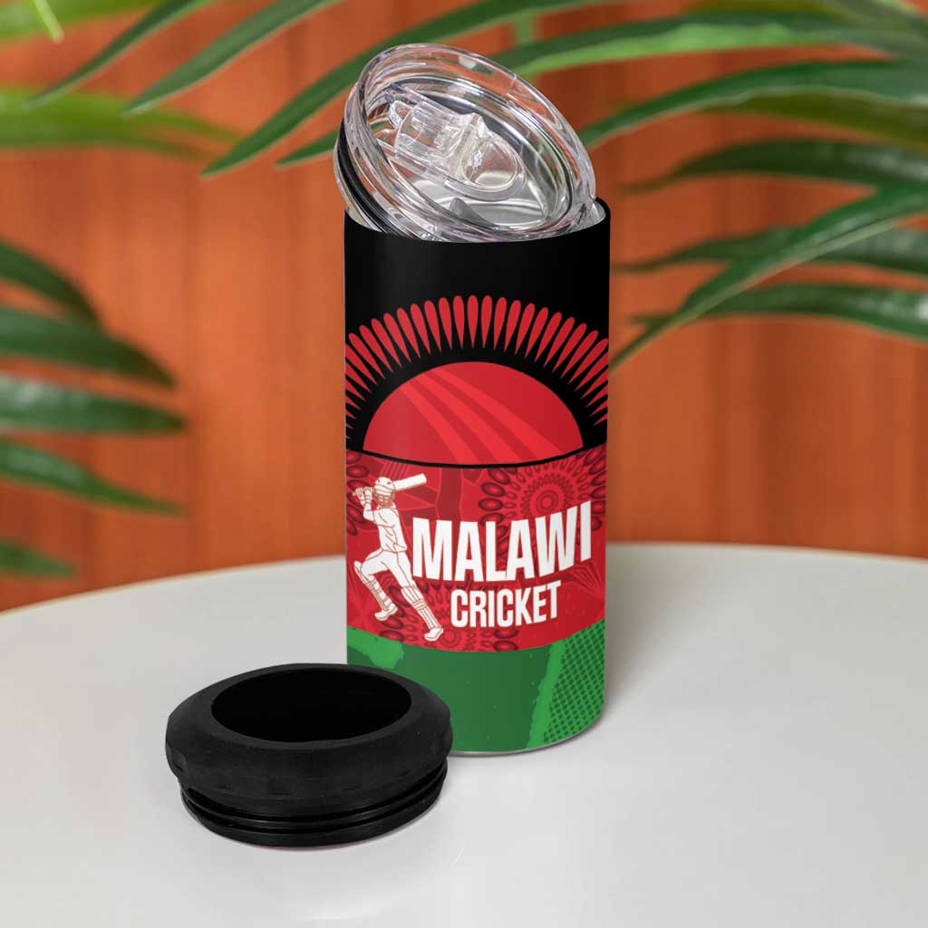 Afro Cricket Malawi Custom 4 in 1 Can Cooler Tumbler Go Champions Flag Style LT14