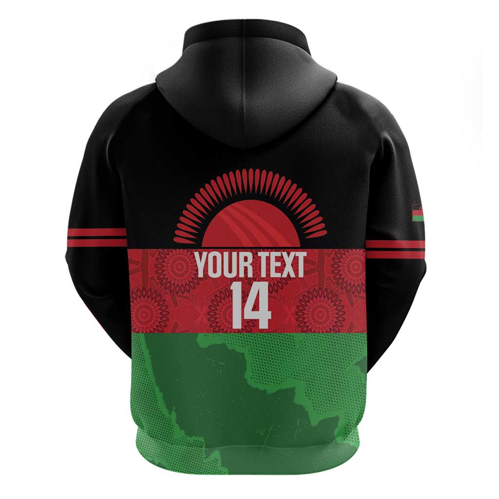 Custom Malawi Cricket Hoodie Go Champions Flag Style LT14