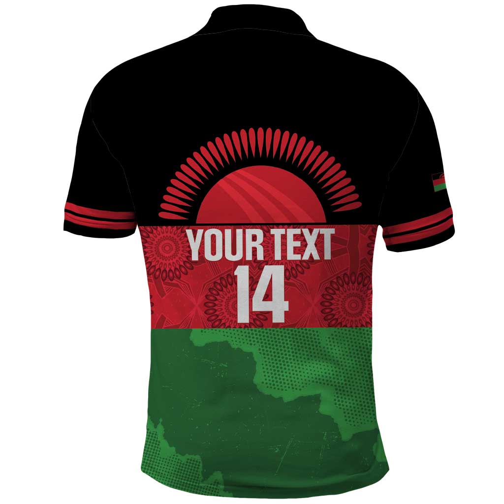 Custom Malawi Cricket Polo Shirt Go Champions Flag Style LT14