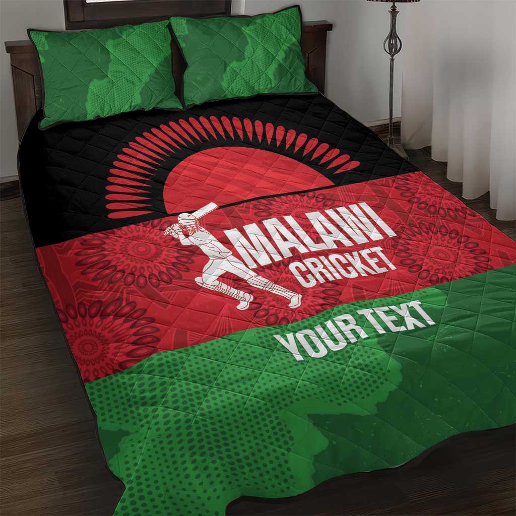 Afro Cricket Malawi Custom Quilt Bed Set Go Champions Flag Style LT14