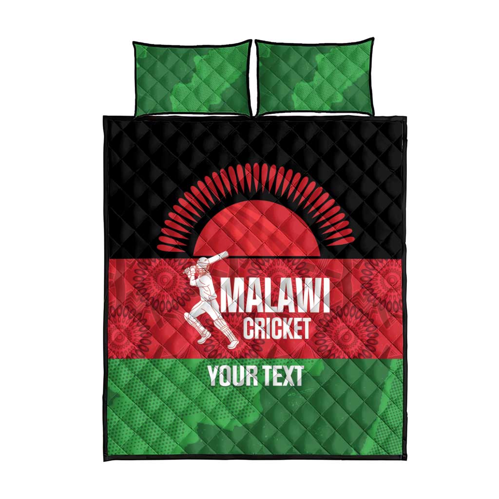 Afro Cricket Malawi Custom Quilt Bed Set Go Champions Flag Style LT14