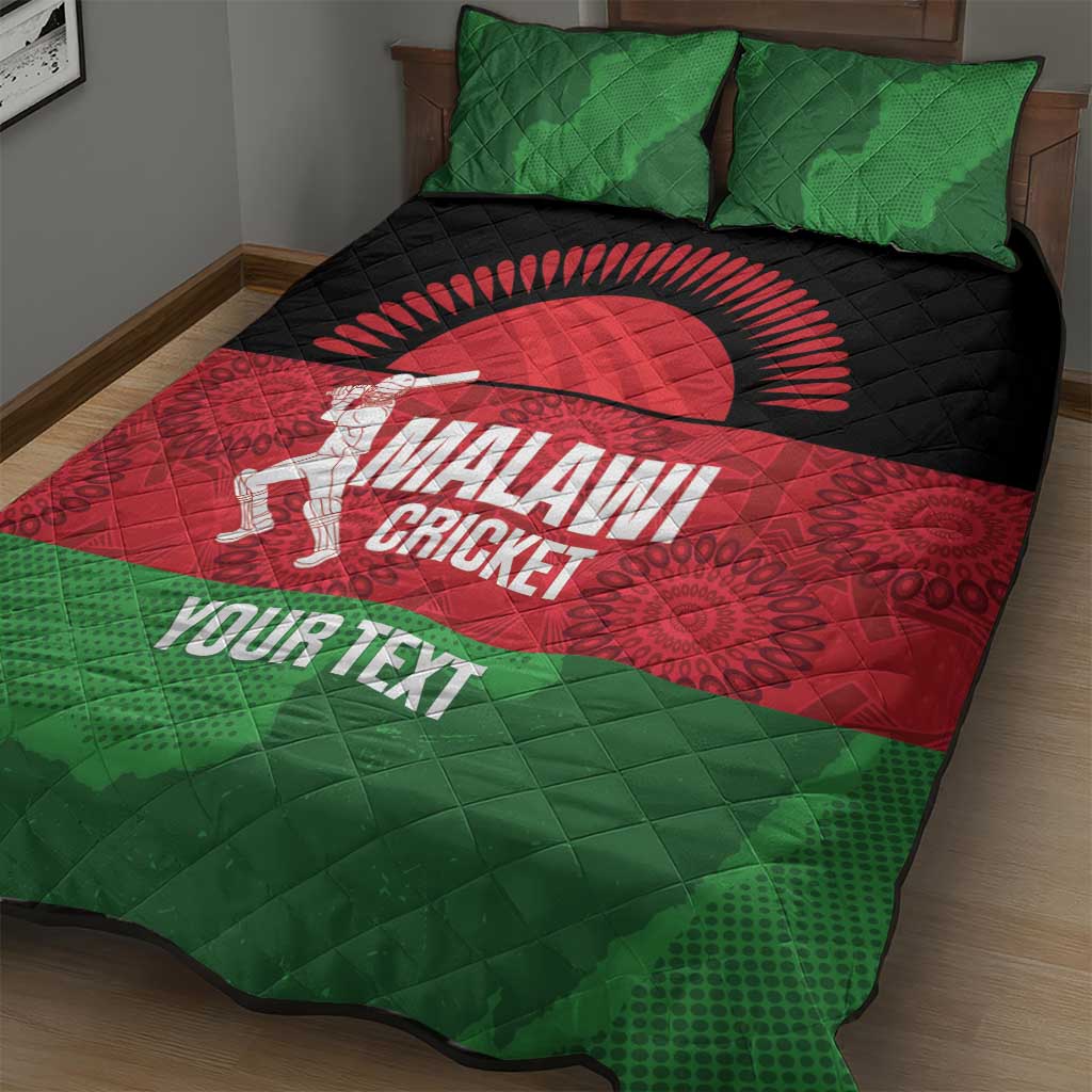 Afro Cricket Malawi Custom Quilt Bed Set Go Champions Flag Style LT14