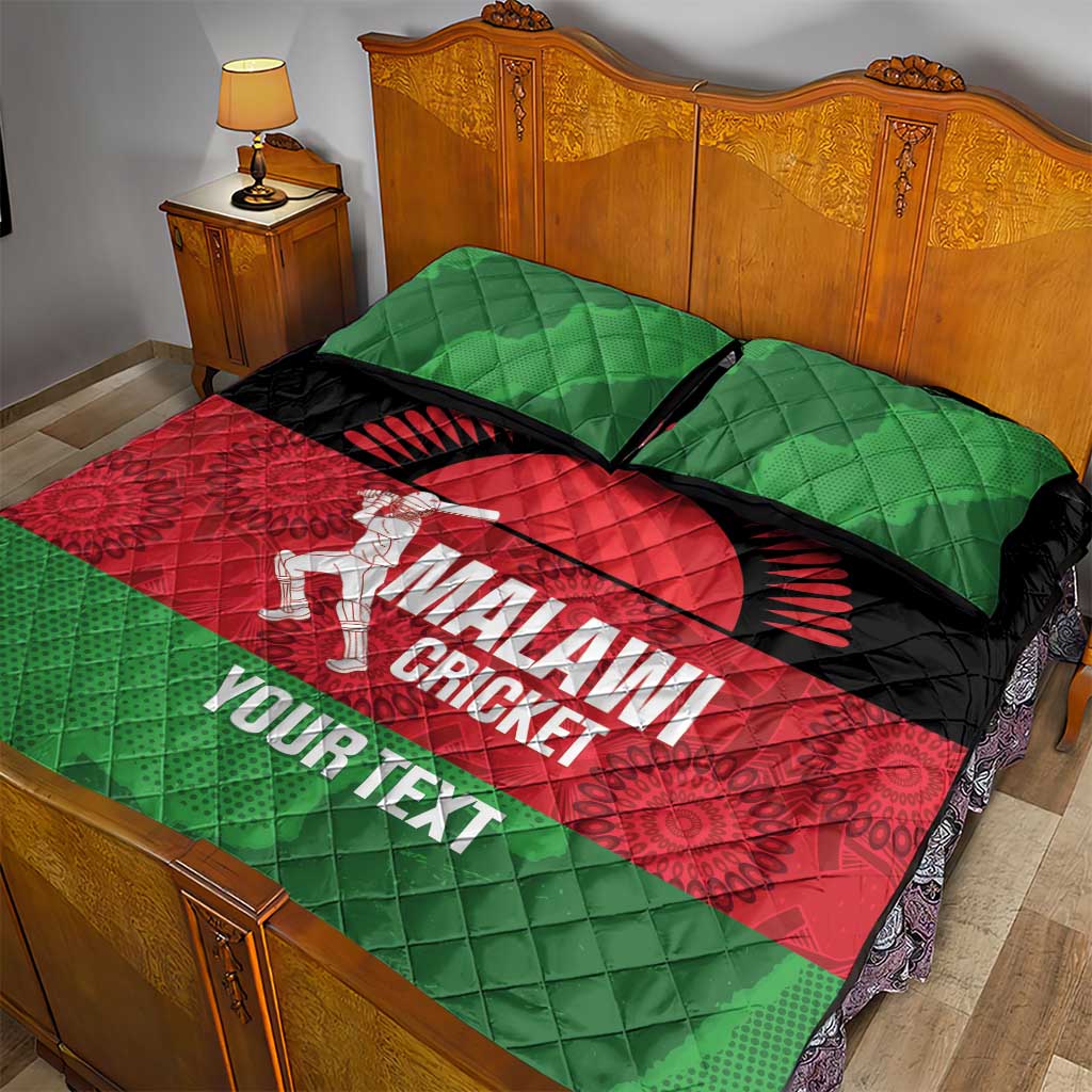 Afro Cricket Malawi Custom Quilt Bed Set Go Champions Flag Style LT14