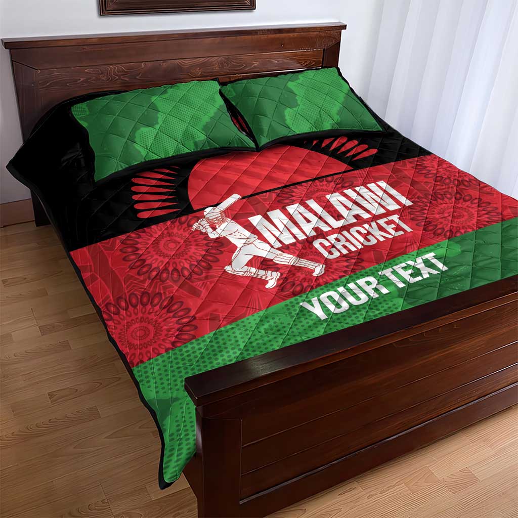 Afro Cricket Malawi Custom Quilt Bed Set Go Champions Flag Style LT14