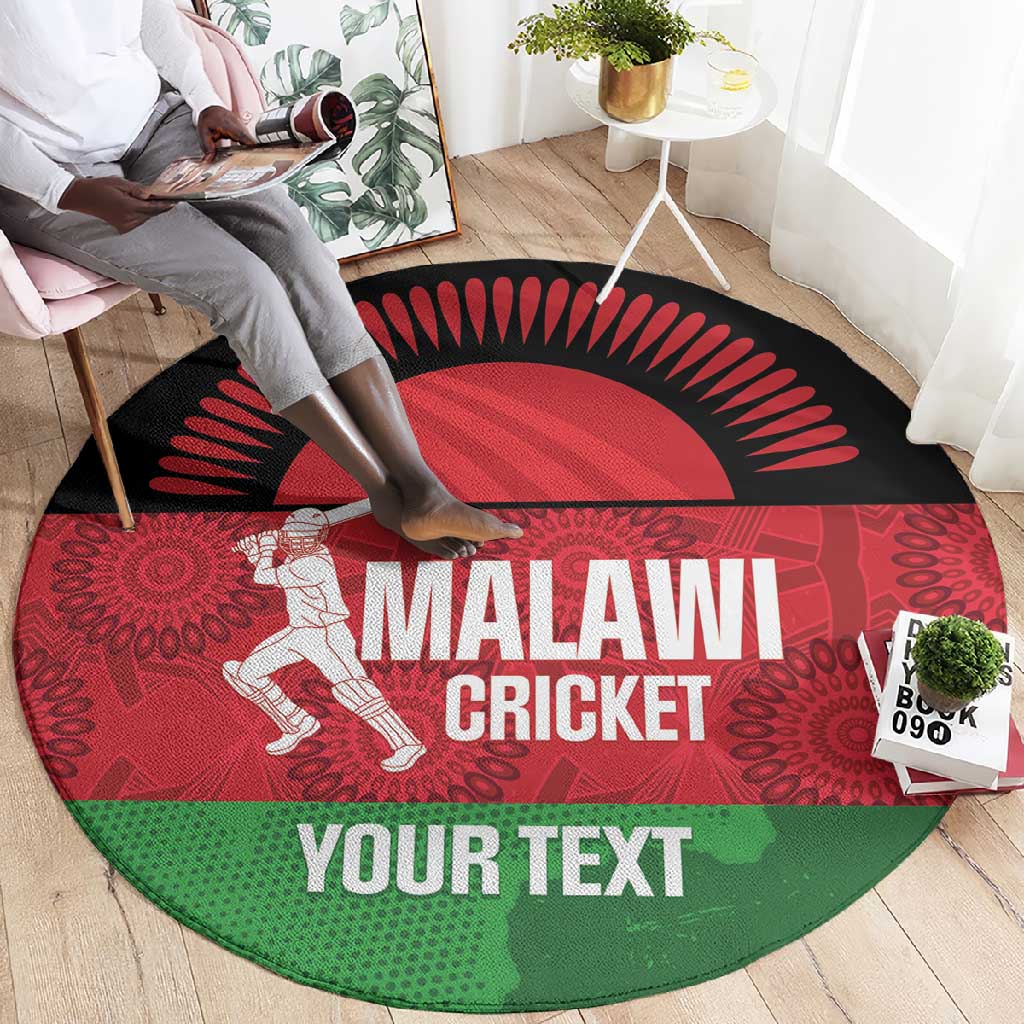 Afro Cricket Malawi Custom Round Carpet Go Champions Flag Style LT14