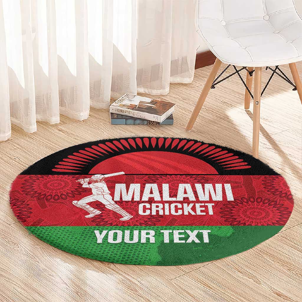 Afro Cricket Malawi Custom Round Carpet Go Champions Flag Style LT14