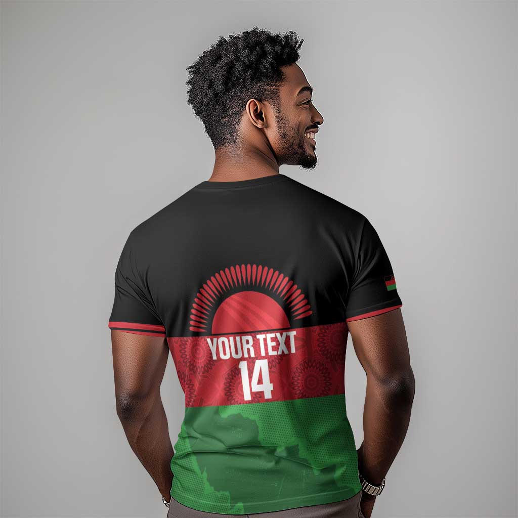 Afro Cricket Malawi Custom T shirt Go Champions Flag Style LT14