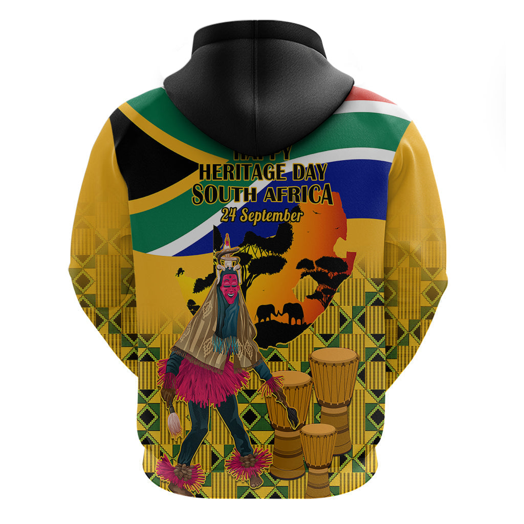 South Africa Heritage Day Hoodie Traditional Dancer Kente Pattern With Flag Style LT14