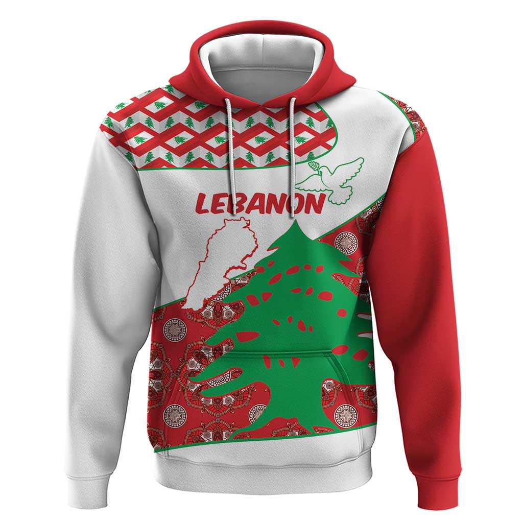 Personalised Lebanon Independence Day Hoodie Lebanese Map With Cedrus LT14