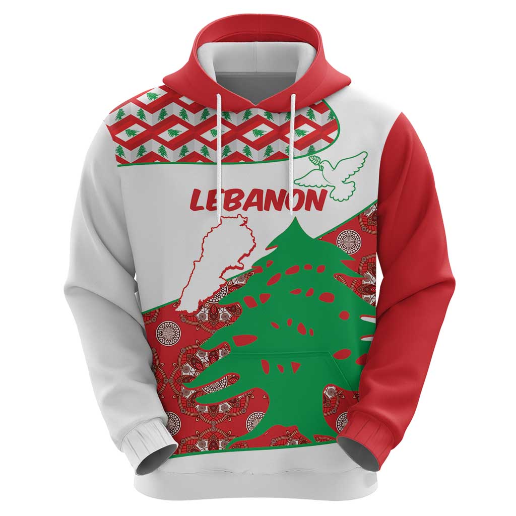 Personalised Lebanon Independence Day Hoodie Lebanese Map With Cedrus LT14