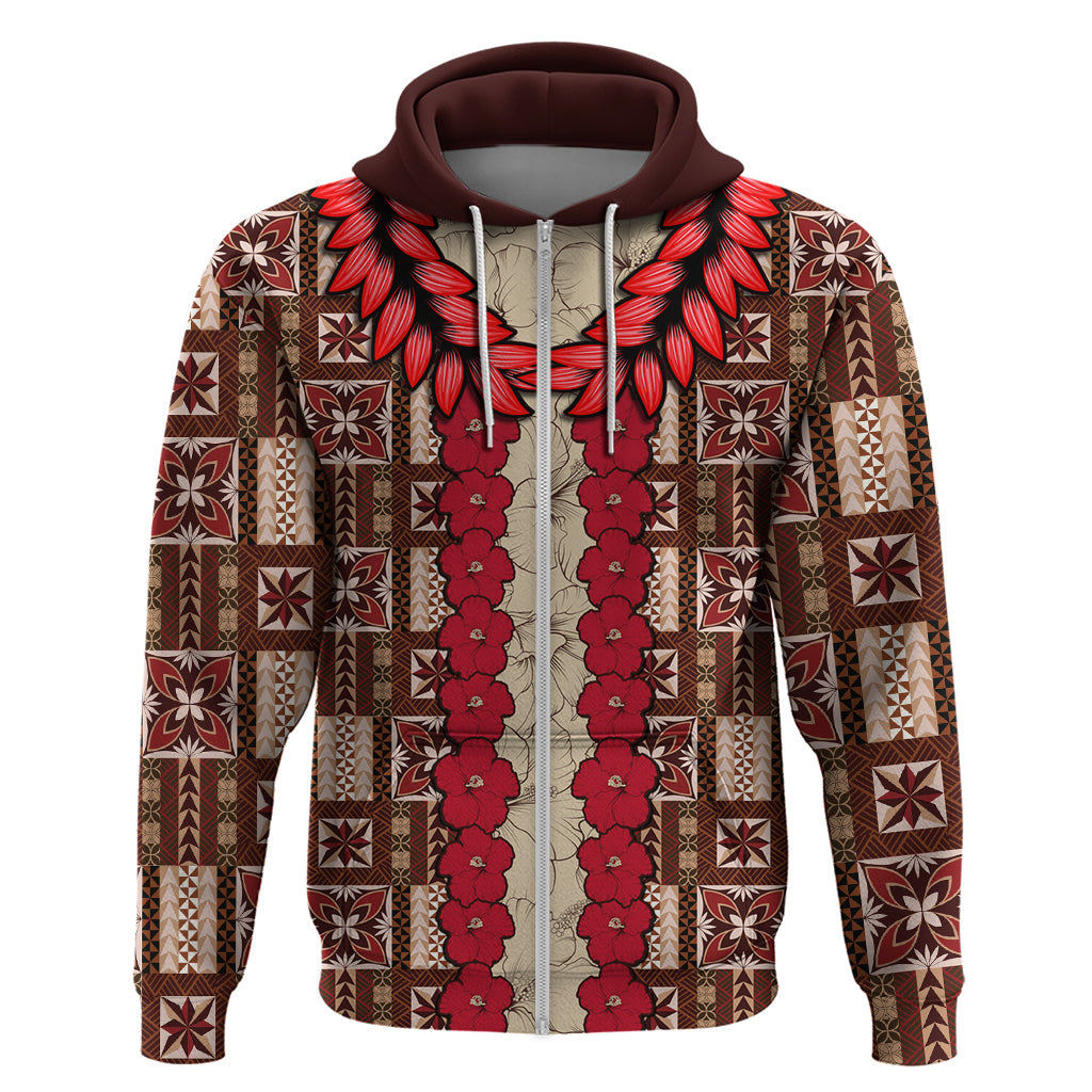 Samoa Siapo Hoodie Tapa Pattern Mix Ula Fala Hibiscus LT14