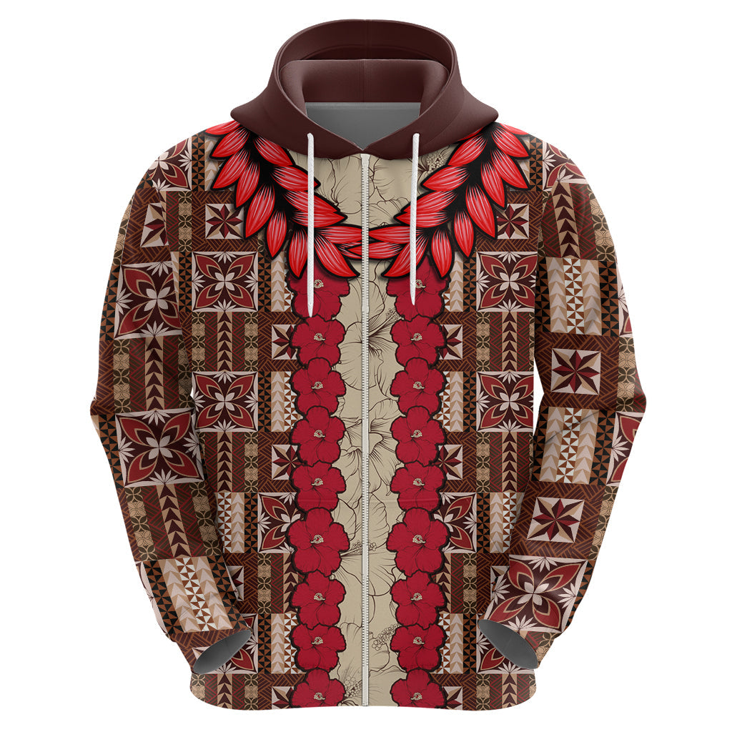 Samoa Siapo Hoodie Tapa Pattern Mix Ula Fala Hibiscus LT14
