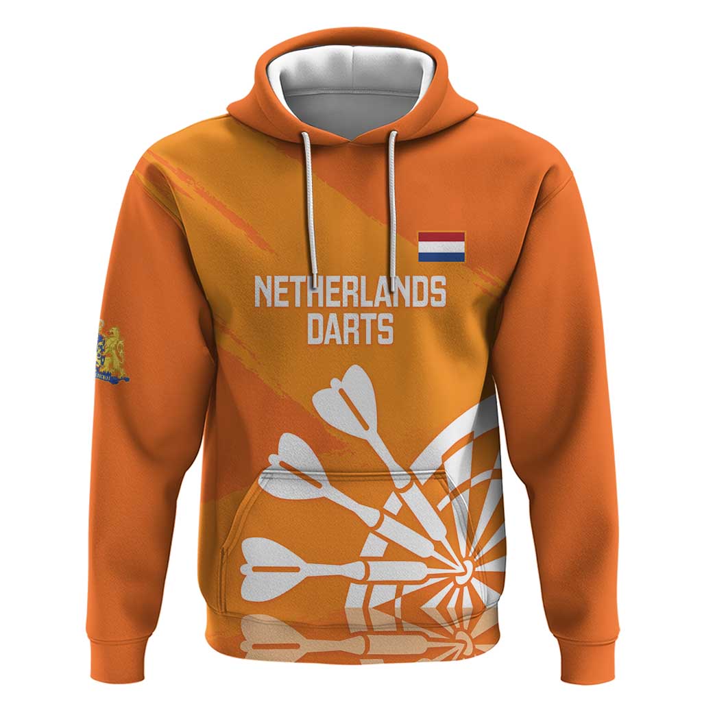 Personalised Netherlands Darts Hoodie Holland National Color - Grunge Style LT14