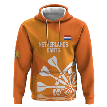 Personalised Netherlands Darts Hoodie Holland National Color - Grunge Style LT14