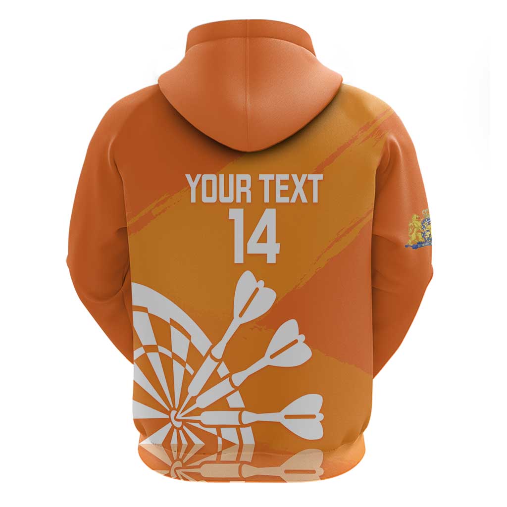 Personalised Netherlands Darts Hoodie Holland National Color - Grunge Style LT14