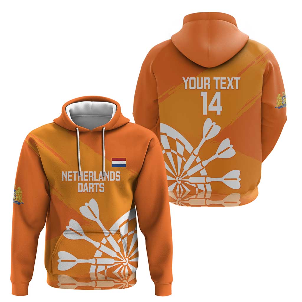 Personalised Netherlands Darts Hoodie Holland National Color - Grunge Style LT14
