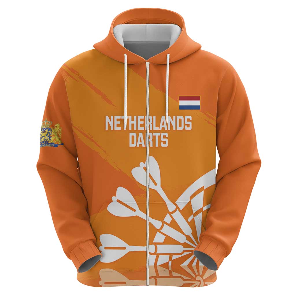 Personalised Netherlands Darts Hoodie Holland National Color - Grunge Style LT14