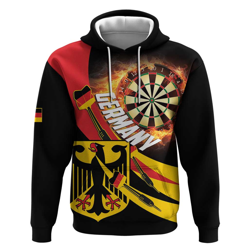 Germany Darts Hoodie Flaming Dartboard Style LT14