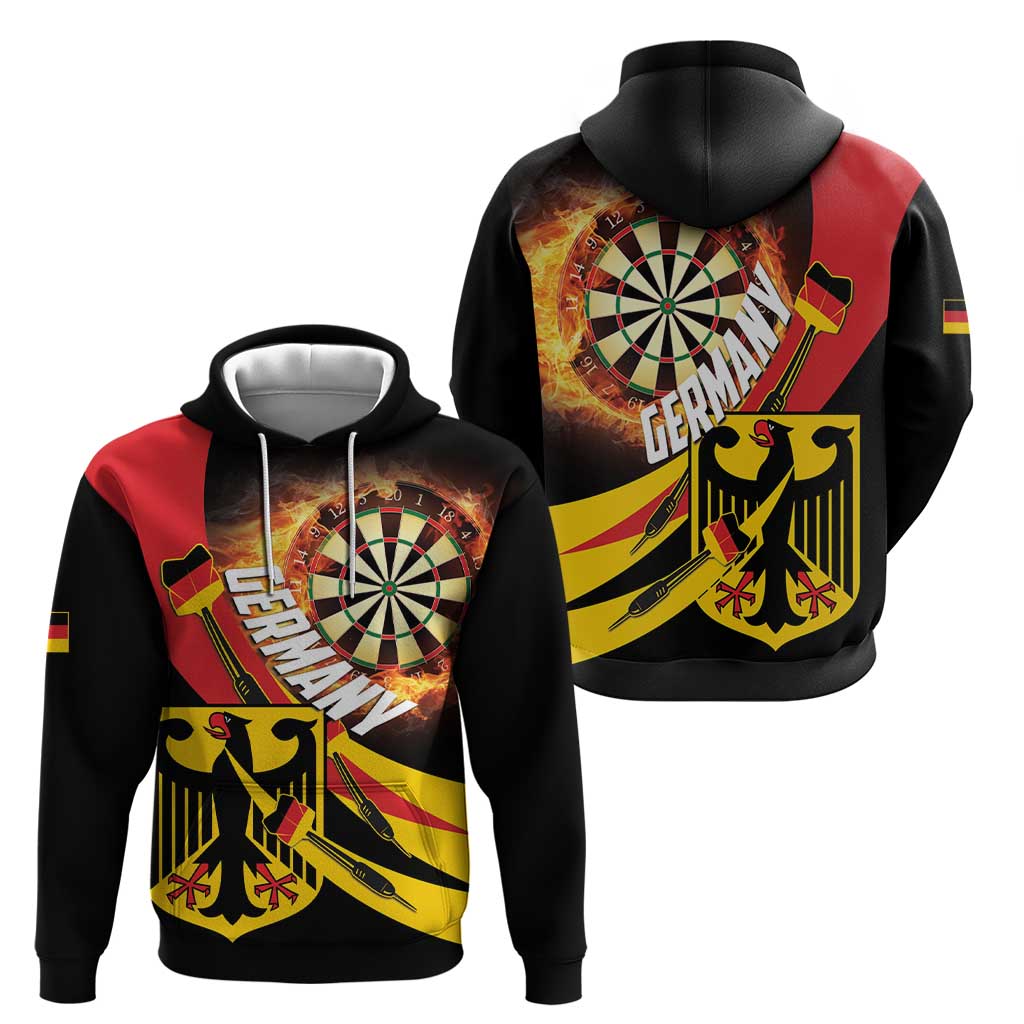 Germany Darts Hoodie Flaming Dartboard Style LT14