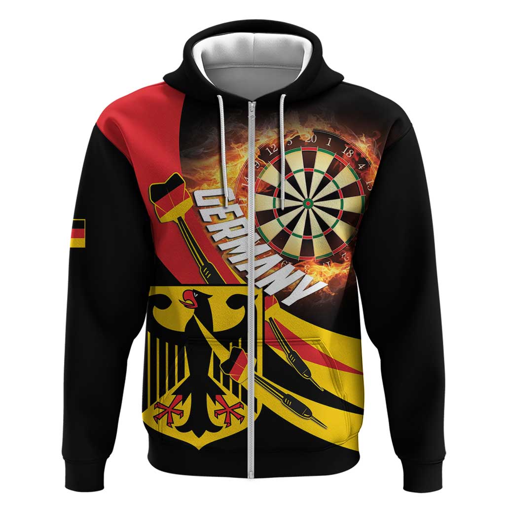Germany Darts Hoodie Flaming Dartboard Style LT14