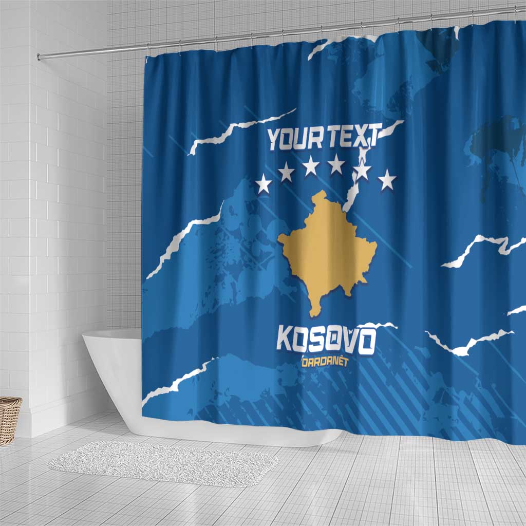 Custom Kosovo Football Shower Curtain Come On Dardanet LT14