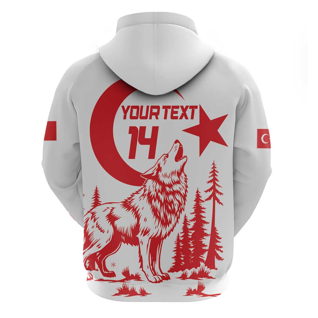 Custom Turkey Football Hoodie Turkyie Wolf With Crescent-Stars LT14