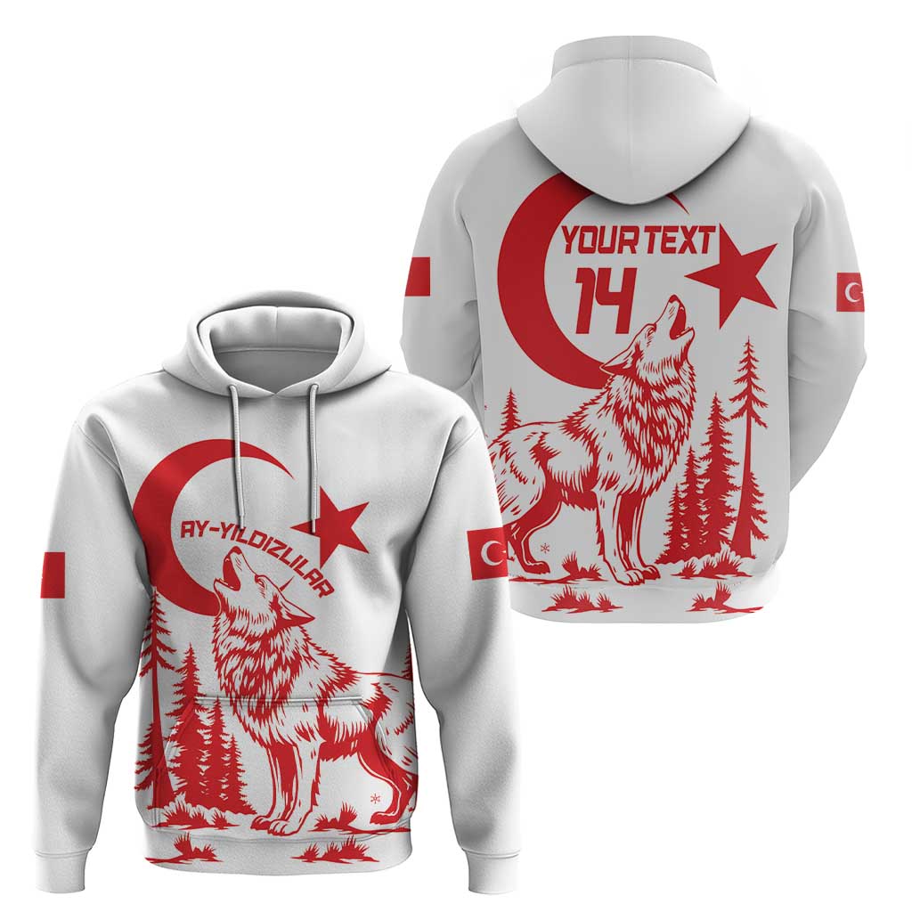 Custom Turkey Football Hoodie Turkyie Wolf With Crescent-Stars LT14