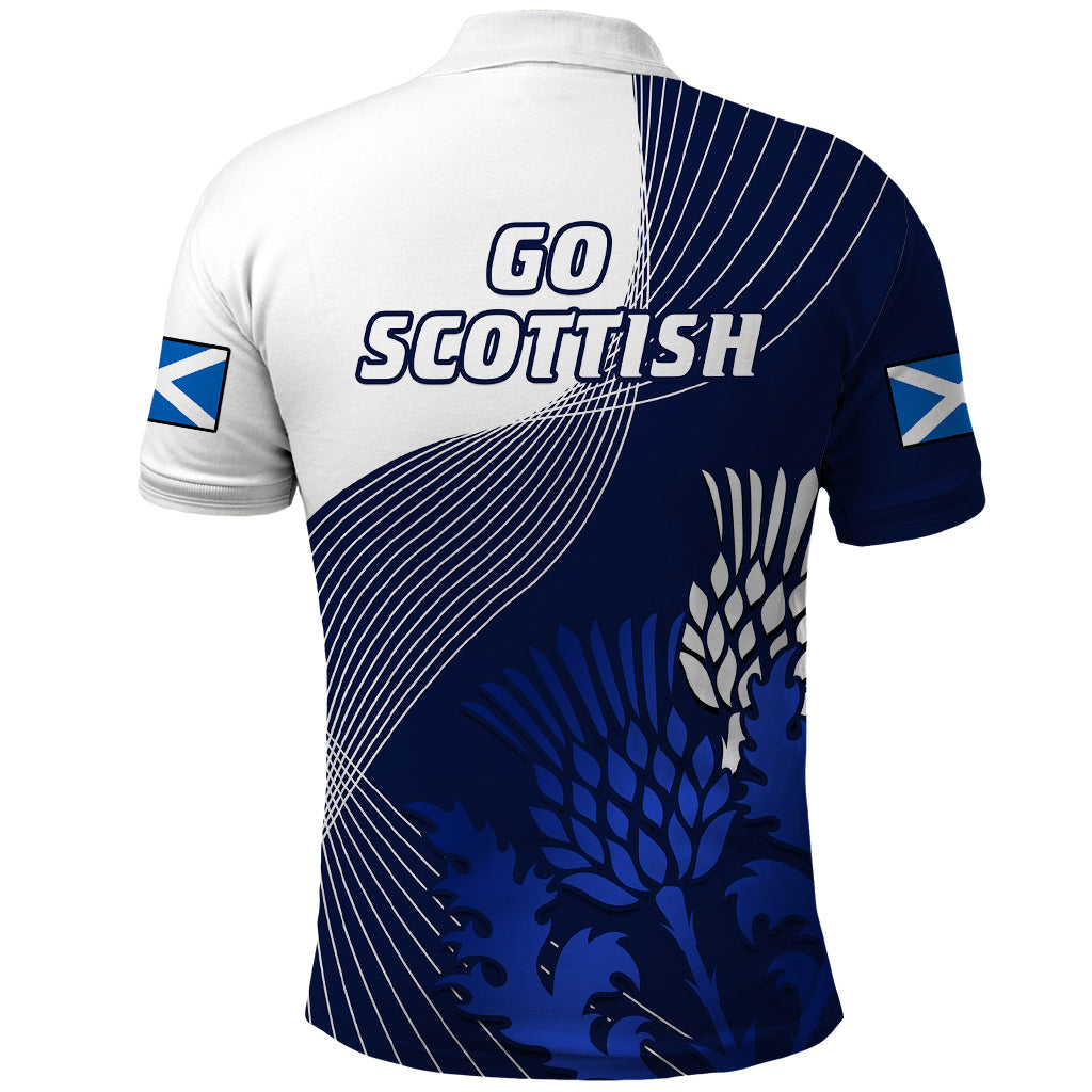 Scotland Rugby Polo Shirt Thistle Unique Go Scottish Blue Version LT14