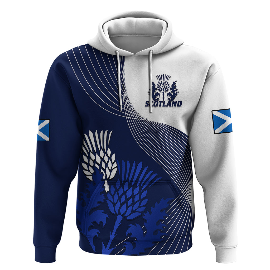 Custom Scotland Rugby Hoodie Thistle Unique Go Scottish Blue Version LT14